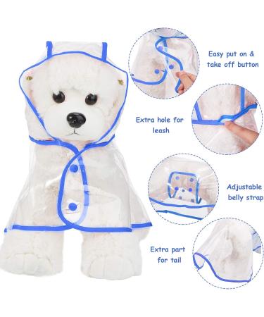 2 Piece Clear Pet Dog Raincoat Hooded Rain Jacket for Small Medium Dogs - Blue/Green S - Buy Online on GoSupps.com