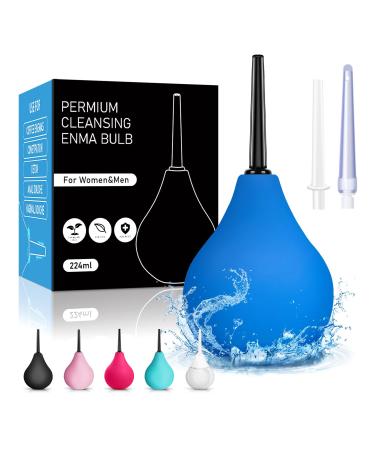 Dasgutes 224 ml Intimate Anal Enema Bulb for Men and Women - Medical Silicone Rectal Enema Anal and Vaginal Showers (Blue)