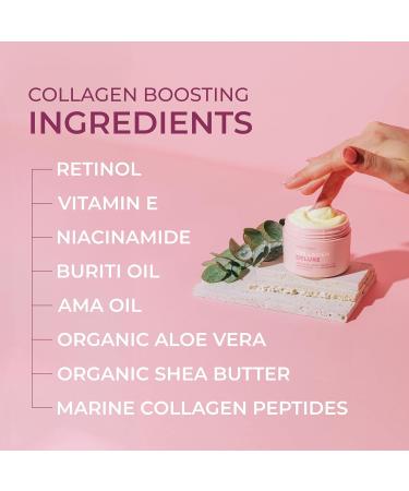 Swedish Collagen - Retinol Night Cream I Hydrated & Glowing Skin Treatment I Niacinamide Vitamin E Organic Aloe Vera Shea Butter I Made in Sweden - 50ml - Buy Online on GoSupps.com
