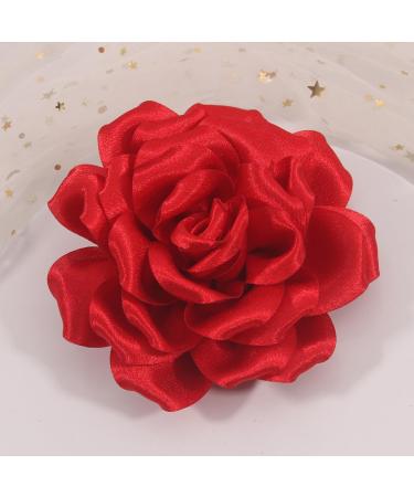 Mecool Rose Hair Clip for Weddings Brooch Corsage Hair Head Clip on Flowers for Hair Jewellery Barrette Hair Decorations for Women Accessories | Hair Clips Girls-Red - Buy Online on GoSupps.com