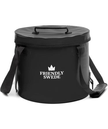 The Friendly Swede Collapsible Bucket with Lid - Portable 16L Folding Bucket for Camping, Travel & Gardening - Black - Buy Online on GoSupps.com
