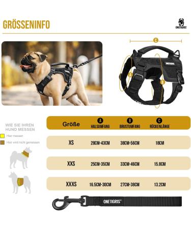 Oneigris Dog Harness & Leash Set | Mini Trooper Puppy Dishes for Extra Small to Medium Dogs - Black XS - Buy Online on GoSupps.com