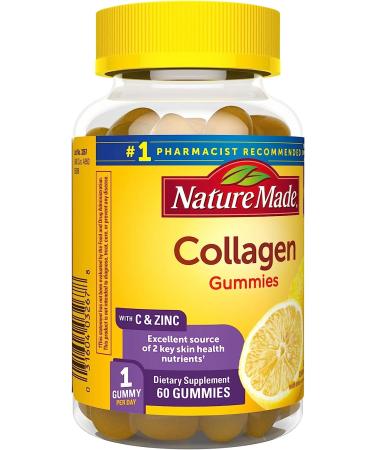 Nature Made Collagen Gummies with Vitamin C, Zinc, and Biotin - 60 Gummies (60 Day Supply) for Healthy Skin Support - Buy Online on GoSupps.com