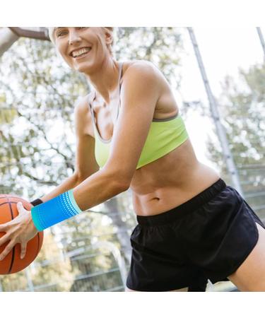 Wrist sweatbands for men sweat wristbands Elastic Sports Competition WristbandsNonslip Sweatproof Breathable Compression Tennis Wristband for Running Blue - Buy Online on GoSupps.com