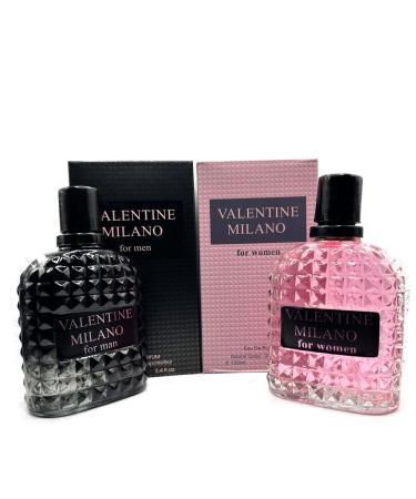 Valentine Milano for Women & Valentine Milano for Men 3.4 Fl.oz. EDP Perfume 2PK
