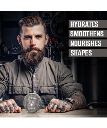 Viking Revolution Beard Balm - Natural Argan & Jojoba Oil for Men - Softens Styles & Strengthens Beards - Perfect Dad Gifts - Citrus Scent - 57g - Buy Online on GoSupps.com