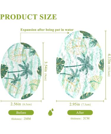 3-Pack Cleaning Kitchen Sponges Oval Tropical with Palm Tree and Leaves Kitchen Cellulose Dishwashing Wood Pulp Cotton - Buy Online on GoSupps.com