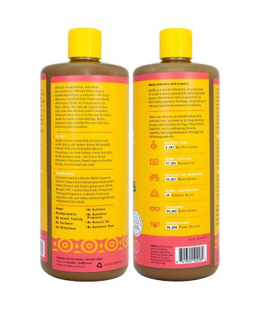 Alaffia African Black Soap with Rosewater Peony 32 Fl Oz - Authentic All-in-One Formula - Buy Online on GoSupps.com