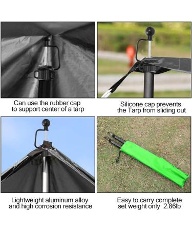 Adjustable Telescoping Tarp Poles - Lightweight Aluminum Camping Tent Poles for Hiking | Set of 2 with Storage Bag | 33.5-98.5in Silver - Buy Online on GoSupps.com