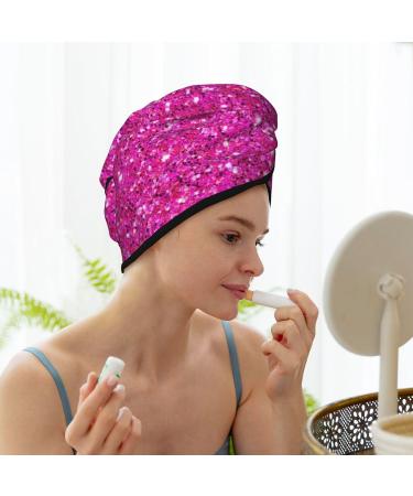 Rose Red Glitter Microfiber Hair Towel - Super Absorbent Quick Dry Hair Wrap for Women | Soft Coral Velvet for Long Curly & Thick Hair - Buy Online on GoSupps.com