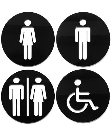 Wc sign for door toilet sign men women disabled mixed pack 4