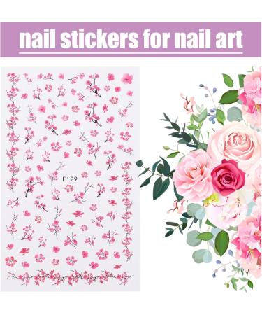 KALLORY Chinoiserie Decor 8 Sheets Nail Stickers Water Transfer Floral Nail Decals 3D Flower Nail Art Sheets for Girls Nail Embellishments - Buy Online on GoSupps.com