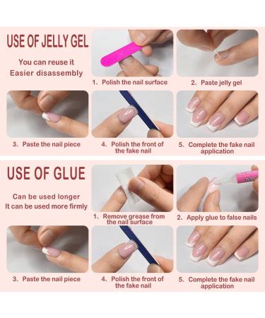 Yivaiks 24pcs Handmade Glitter Gradient Pink Press on Nails with Crystal Gem Design - Medium Length Ballerina Coffin Fake Nails for Banquets and Parties | Jelly Glue Acrylic Nails (GD-004) - Buy Online on GoSupps.com