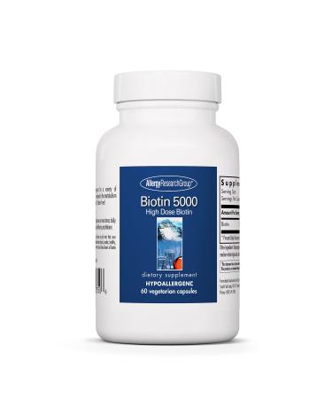 Allergy Research Group - Biotin 5000 - Hair Nails Metabolism - 60 Vegetarian Capsules
