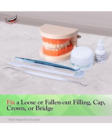 SmileFix Dental Repair Kit - Temporary Teeth Fix for Crowns Caps & Bridges | Sturdy Zinc Oxide & Eugenol Cement | Smile Confidently Anywhere - Buy Online on GoSupps.com
