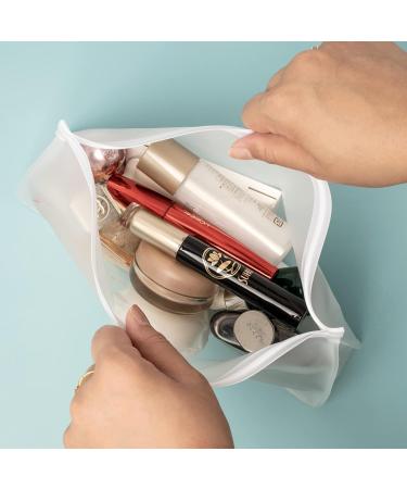 SPLF 4 Pack TSA Approved Leakproof Clear Toiletry Bags - Quart Size Zipper Bags for Travel, BPA Free Makeup Cosmetic Bags for Men and Women - Airport Compliant - Buy Online on GoSupps.com