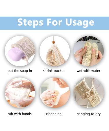 NICEMOVIC 40 Pack Exfoliating Sisal Fiber Soap Bags - Bath and Shower Soap Pouches - Buy Online on GoSupps.com