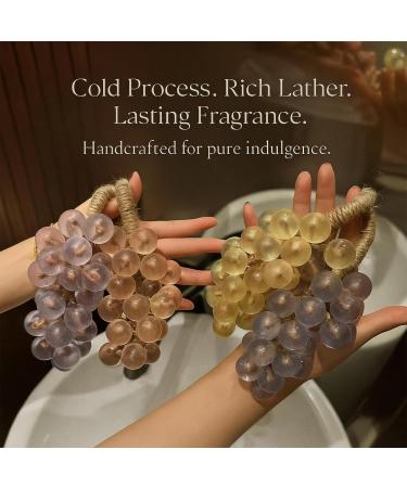 Grape soap on a rope Handmade crystal soap bar with hanging cord Gentle cold shower gel for men and women Unique novelty and bathroom decoration - Buy Online on GoSupps.com