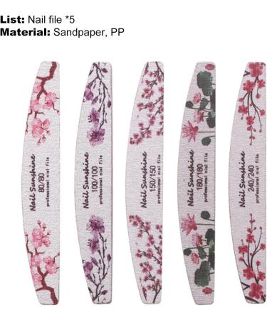 YOXIER Nail Buffer Professional Flower Pattern Boat Sanding Buffer Multifunctional Lightweight Multicolor - Buy Online on GoSupps.com