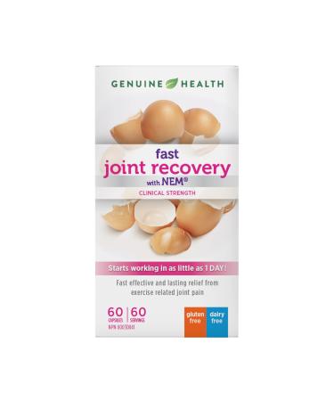 Genuine Health Fast Joint Recovery 60 vegetarian capsules Natural Eggshell Membrane Natural joint pain and inflammation relief as little as 1 day Dairy soy & gluten-free