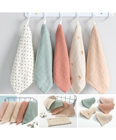 Vegena Baby Musselin Washcloths - 10-Piece Set for Babies | Soft Absorbent & Versatile Baby Care | Ideal for Spitting Facial & Everyday Use | Random Designs (23x23cm) - Buy Online on GoSupps.com