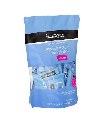 Neutrogena Makeup Remover Cleansing Towelette Singles 20ct (Pack of 3) | Disposable Face Wipes for Dirt, Oil, Makeup & Mascara - Buy Online on GoSupps.com