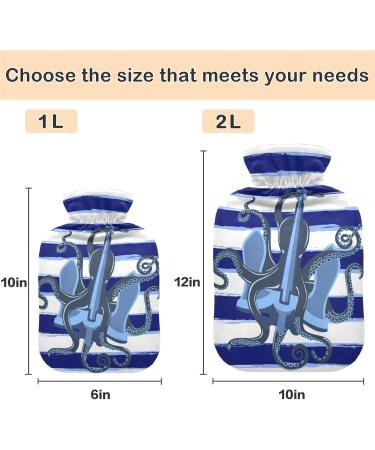 Naanle Stripes Octopus Anchor Hot Water Bottle - 2L Transparent Bed Warmer for Pain Relief & Comfort | Best Heat Therapy Solution - Buy Online on GoSupps.com