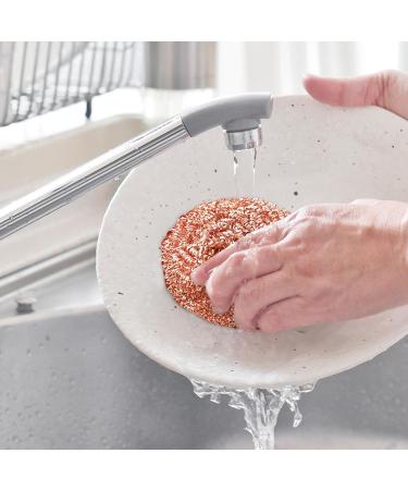 Copper Pad Dish Scrubbers - Copper Heavy Duty Scrubbing Brush | Cleaning Brush Pots | Non-Stick Pot Copper Wire Ball | Kitchen Cleaning Metal Dish Scrubber | Dish Scrubber | Cleaning Brush Heavy Duty - Buy Online on GoSupps.com