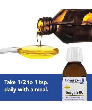 Patient One Omega 2800 Liquid | Supplement to Support Heart Cognitive and Joint Health* | High-Potency Omega-3 Fish Oil | Lemon Flavor | 5 fl oz - Buy Online on GoSupps.com