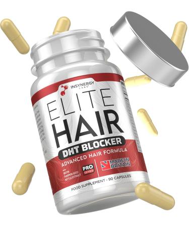 DHT Blocker Elite Hair Hair Growth Supplement | #1 Advanced Hair Supplements for Women & Men | DHT Blocker Tablets Hair Growth Vitamins | 90 Capsules 16 Ingredients in 1 - Buy Online on GoSupps.com