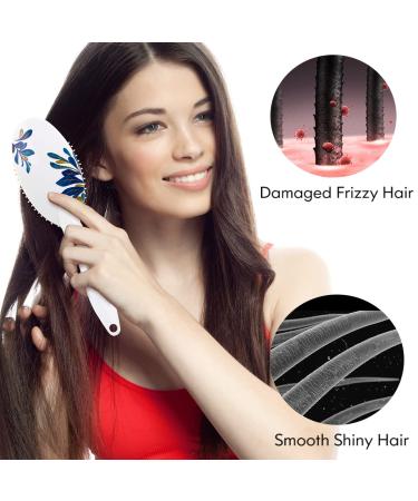 Boar Bristle Hair Brush for Women & Kids - Smoothing Detangling Hairbrush for Thick, Curly, Wet & Dry Hair - Adds Shine, Improves Texture - Includes Hair Comb and Giftbox - White - Buy Online on GoSupps.com