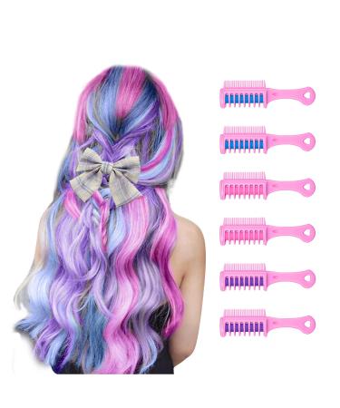 Kids Hair Chalk Comb Set - Washable Temporary Hair Color Dye for Ages 5-10+ | Birthday Party Gift & Cosplay DIY | Blue, Pink, Purple | Children's Days - Buy Online on GoSupps.com