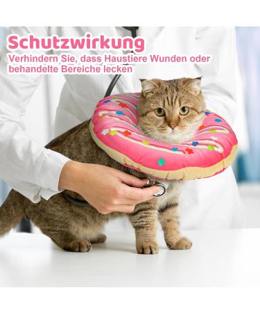 Adjustable Soft Cat Collar | Anti-Bite Protective Donut Collar for Kittens & Puppies | Post-Surgery & Injury Relief (Rosa-L) - International Shipping Available - Buy Online on GoSupps.com