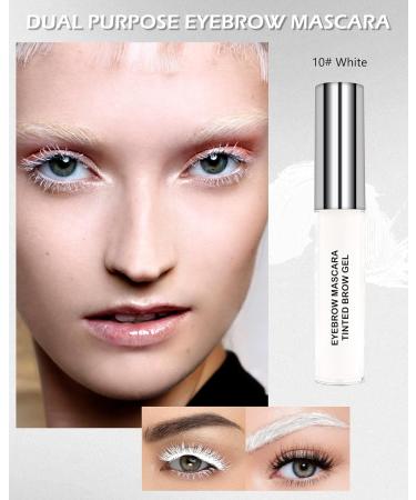 White Colored Mascara Primer for Eyelashes Eyebrows Tinted Brow Mascara Waterproof Long Lasting Eyebrow Gel Lengthening Curling Colorful Mascara Smudgeproof Thickening Brow Gel Eye Makeup for Women - Buy Online on GoSupps.com