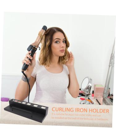 Baluue Curling Iron Rack Hair Curler Wall Holder Hairdryer Holder Station Kickstand Stainless Steel Black - Buy Online on GoSupps.com