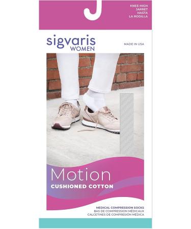 Sigvaris Motion Cushioned Cotton 360 Closed Toe Calf-High Compression Socks 20-30mmHg - Women's Medium, Black - Buy Online on GoSupps.com