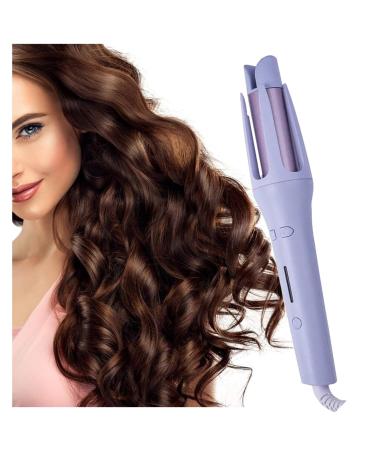 Wand Curler 1.25 Inch Rotating Hair Curler with 4 Temps with 4 Temps Hair Wand Curling Iron Purple
