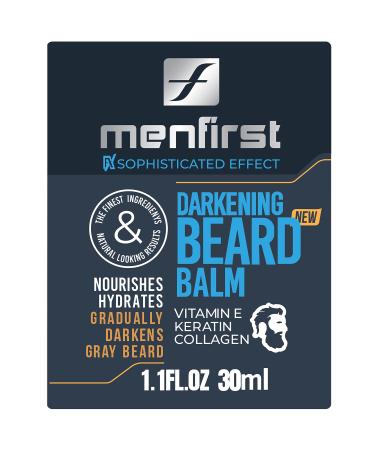 MENFIRST Darkening Beard Balm, Leave-In Conditioner Cream For Men, Gradually Darkens White and Grey Hair While Nourishing And Styling Your Beard and Stubble 1.1 Ounce (Pack of 1) Dark Shades