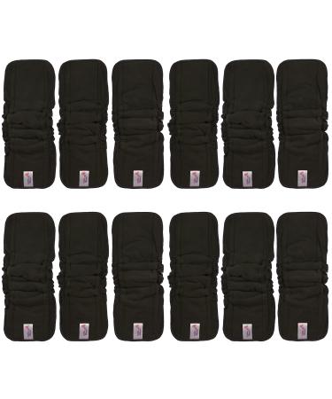 Littles and Bloomz 12 Charcoal Reusable Nappy Insert with Elastic Gussets 5 Layers Cloth Diaper Liner Booster BCC12 Charcoal Gusset 12 - Buy Online on GoSupps.com