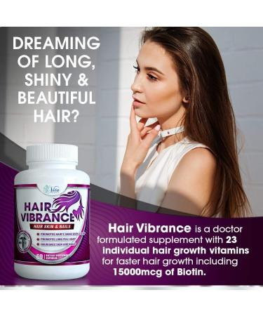 Hair Skin and Nails Vitamins with Biotin 15000mcg for Longer, Shiny Hair, Healthy Skin, Strong Nails, and Lush Lashes | Faster Hair Growth for Women 60 Count - Buy Online on GoSupps.com