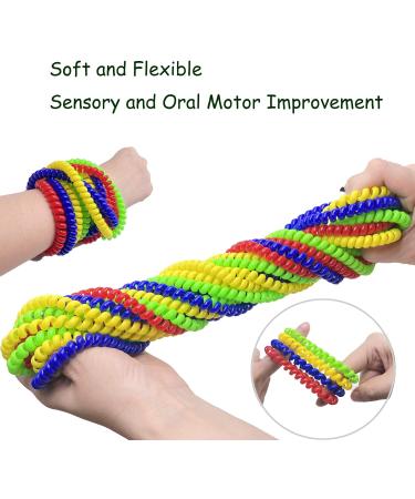Sensory Chew Necklaces and Bracelets Set 8 Pack - Oral Sensory Toys for Kids with Autism, Anxiety, Nail Biting - Hlyejun Chew Necklace Replacement - Calming Sensory Tools for Autistic Children - Buy Online on GoSupps.com