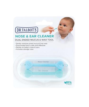 Dr. Talbot's Safe Baby Ear Wax Removal Tool & Nose Cleaner - BPA-Free 2-Pack with Travel Case - Boy Blue/Green - Buy Online on GoSupps.com