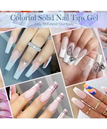 U-shinein 4 x 10 ml Solid Nail Glue Gel - Perfect for Acrylic & Press-On Nails | 2 Transparent + 2 Apricot Tips | Nail Art Manicure Essential - Buy Online on GoSupps.com