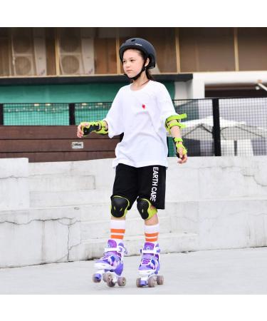 Gonex Roller Skates for Kids Girls Boys Women | Light Up Wheels & Adjustable Sizes | Indoor Outdoor Skates - Purple - Youth Size L (4-7Y/ 9.4-10.4 Inch) - Buy Online on GoSupps.com