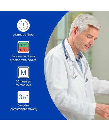 Microlife - NC 200 Non-Contact Forehead Thermometer - Clinically Validated Light Guidance Automatic Measurement Alarm - Buy Online on GoSupps.com