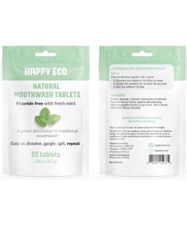 All-Natural Mouthwash Tablets (62pcs) | Eco-Friendly Travel Fresh Breath Tabs | Plaque Removal & Gum Protection Alcohol & Fluoride-Free - Buy Online on GoSupps.com