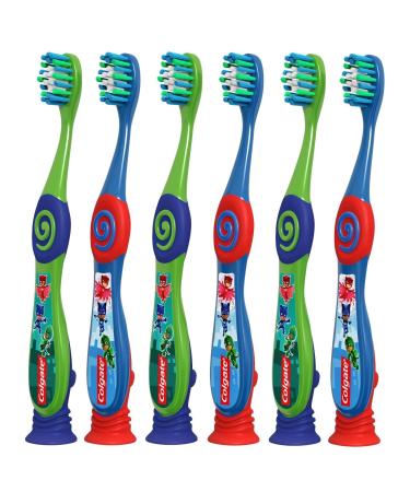 Colgate PJ Masks Toddler Toothbrush 6-Pack | Extra Soft Bristles, Suction Cup | Kids 2-5 Years Old - Buy Online on GoSupps.com