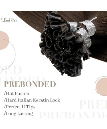 Laavoo 55cm U Tip Real Hair Extensions - Brown #4 - Keratin Bonded 50g 1g/s - Chocolate Brown Hair Extensions - Buy Online on GoSupps.com
