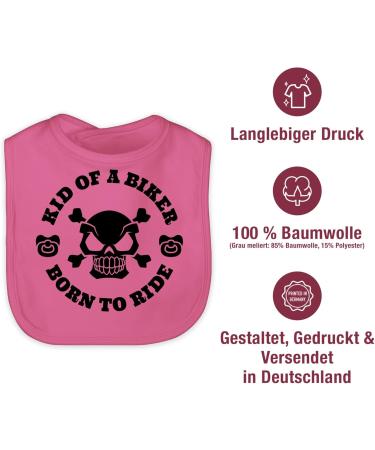 Shirtracer Baby Bib - Biker Kid Saying with Pacifier - Black & Pink - Buy Online on GoSupps.com