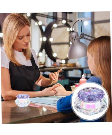 DOITOOL Nail Art Crystal Cup Empty Travel Pot Clear Tumblers Bead Containers Cream Lotion Jar Travel Containers for Creams Sheer Nail Polish Empty Sample Jar Purple Cover Glass Cosmetic 6.5x8cm Purple - Buy Online on GoSupps.com